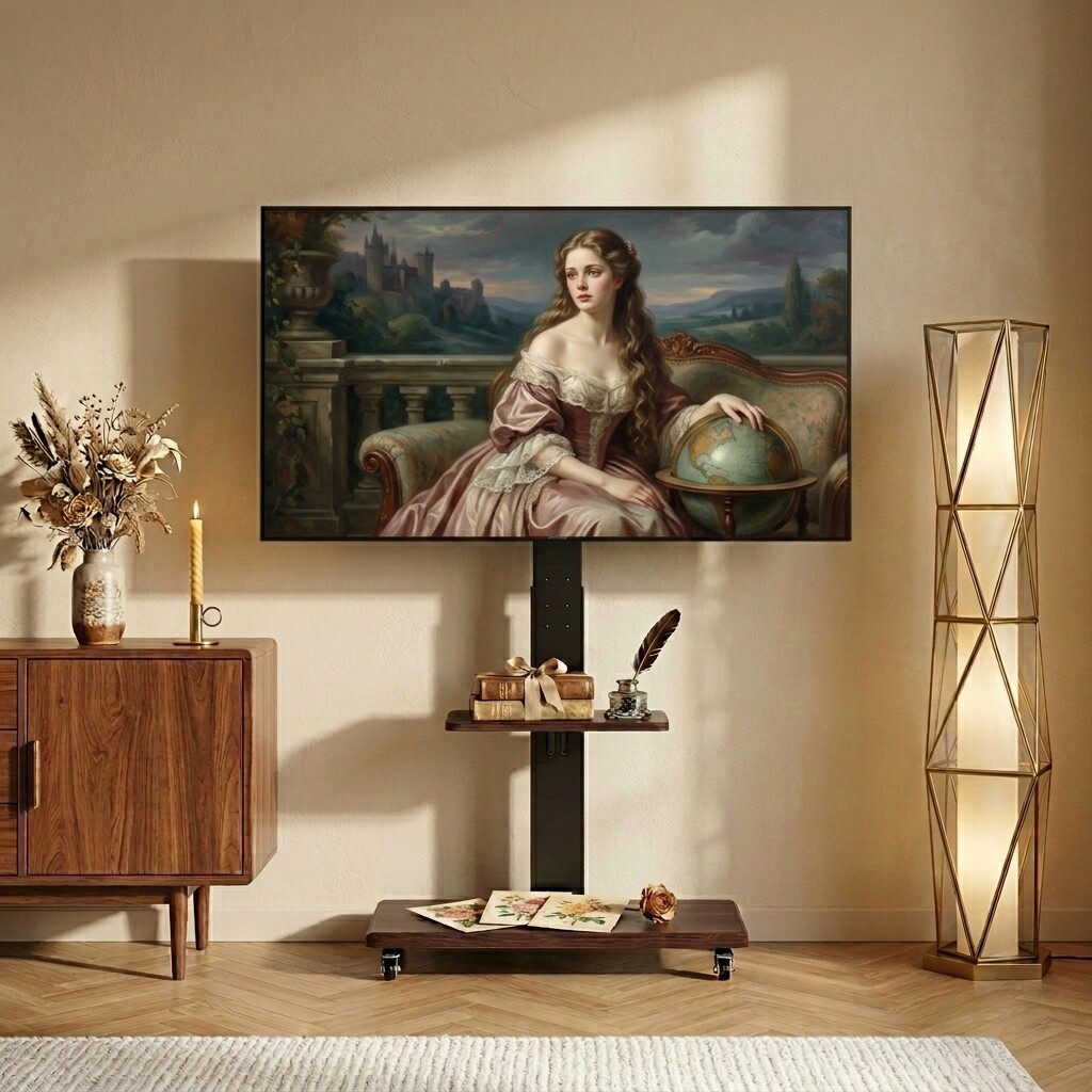 通用电视机落地支架带轮可移动立式推车挂架适用小米海信创维华为