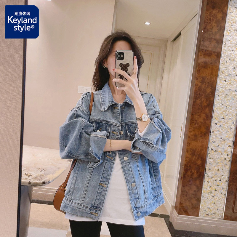 韩版短款浅蓝色牛仔外套女款20短外套
