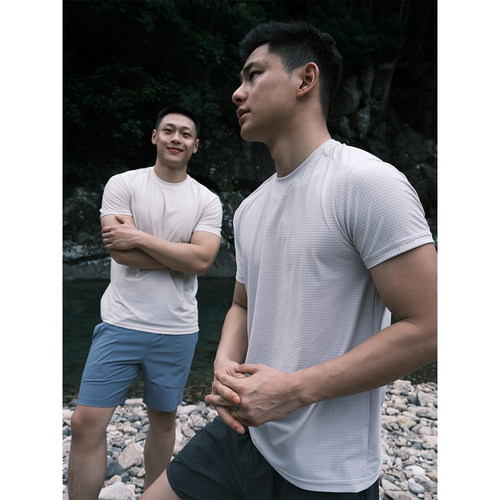 GTAL美式冰糖格透气凉感运动短袖