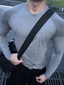 GTAL无缝提花长袖 纯色圆领上衣 运动男子速干训练健身户外弹力修身