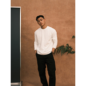 T恤 秋季 新疆长绒棉重磅纯色打底内搭基础款 圆领卫衣长袖 GTAL美式