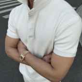 GTAL美式 商务通勤翻领短袖 液态珠地棉POLO衫 重磅T恤简约纯色男士