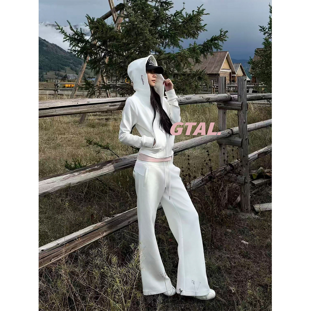 GTAL26FW美式休闲女款莱赛尔微喇卫裤380g微宽松休闲百搭垂感长裤