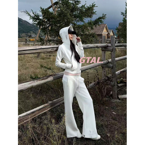 GTAL26FW美式休闲女款莱赛尔微喇卫裤380g微宽松休闲百搭垂感长裤