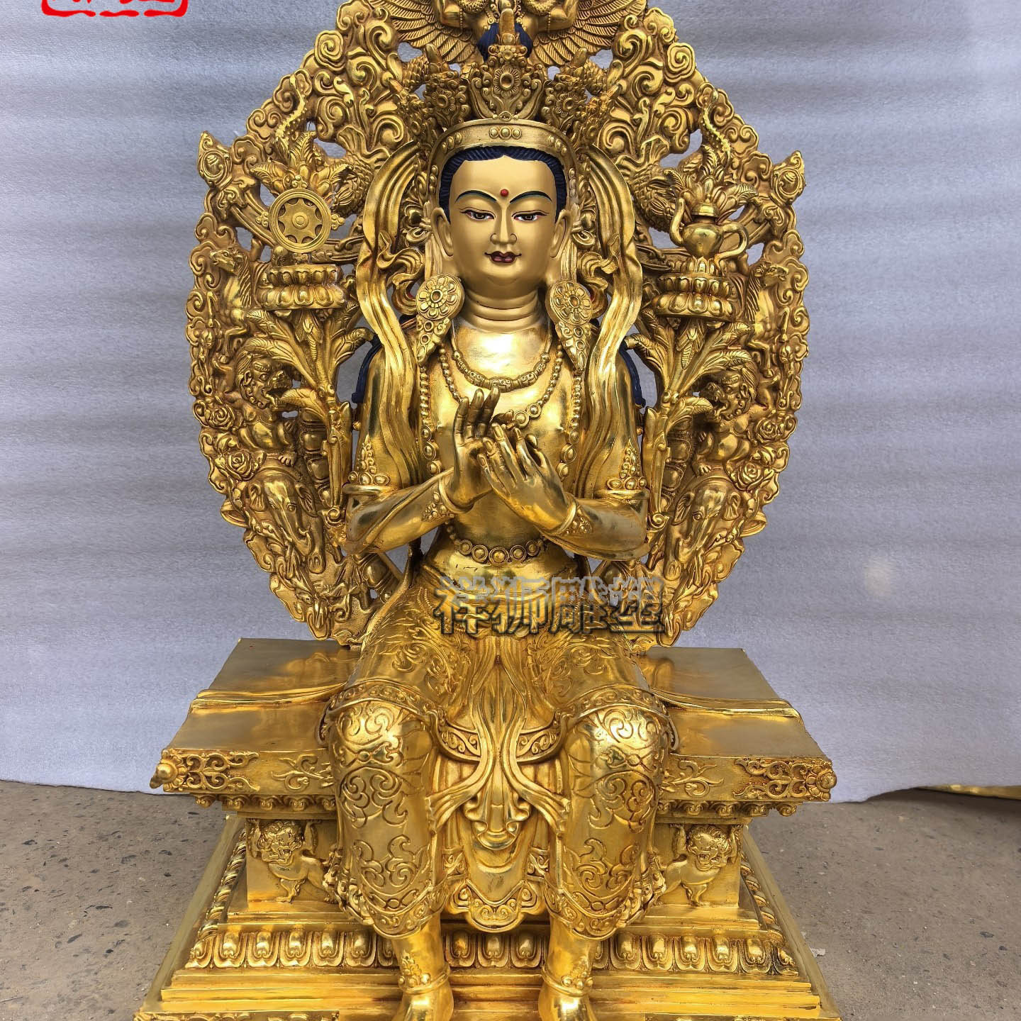 祥狮家用供奉天冠密宗弥勒佛佛像