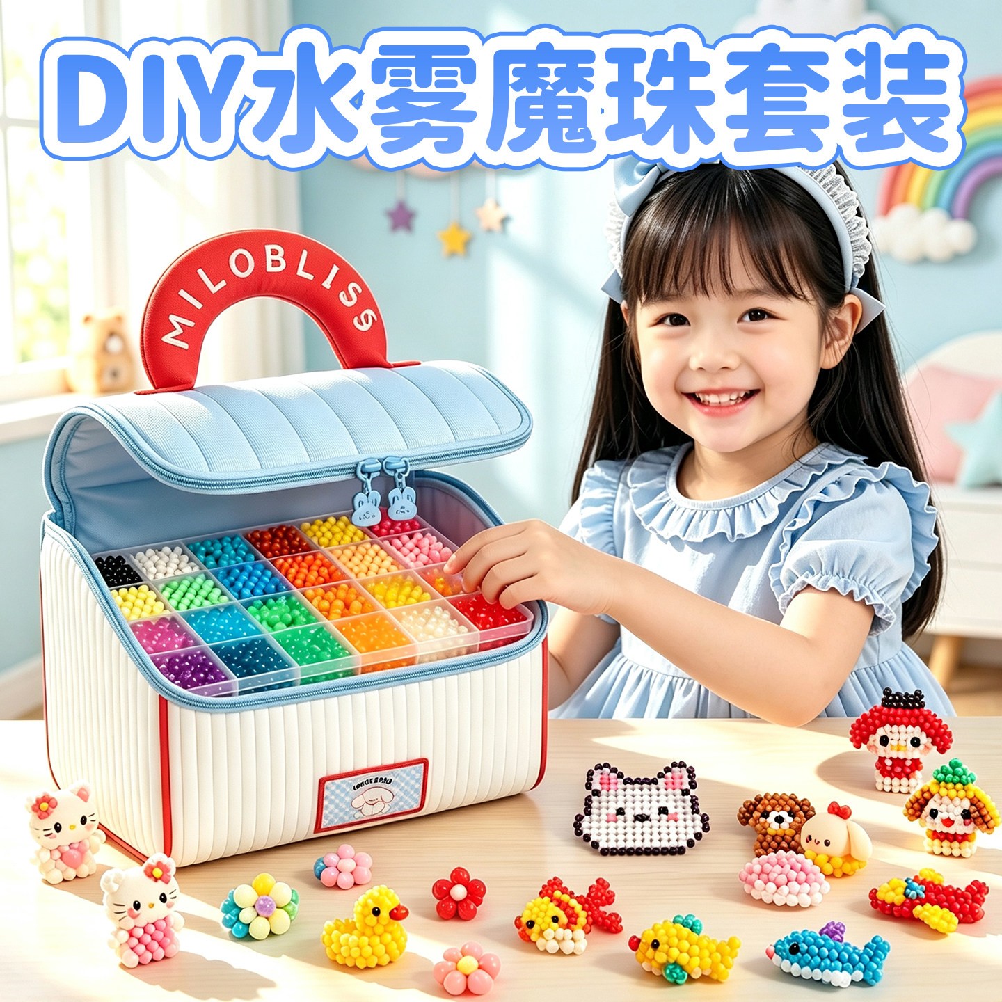 夜光水雾魔法珠~拼豆豆手工diy