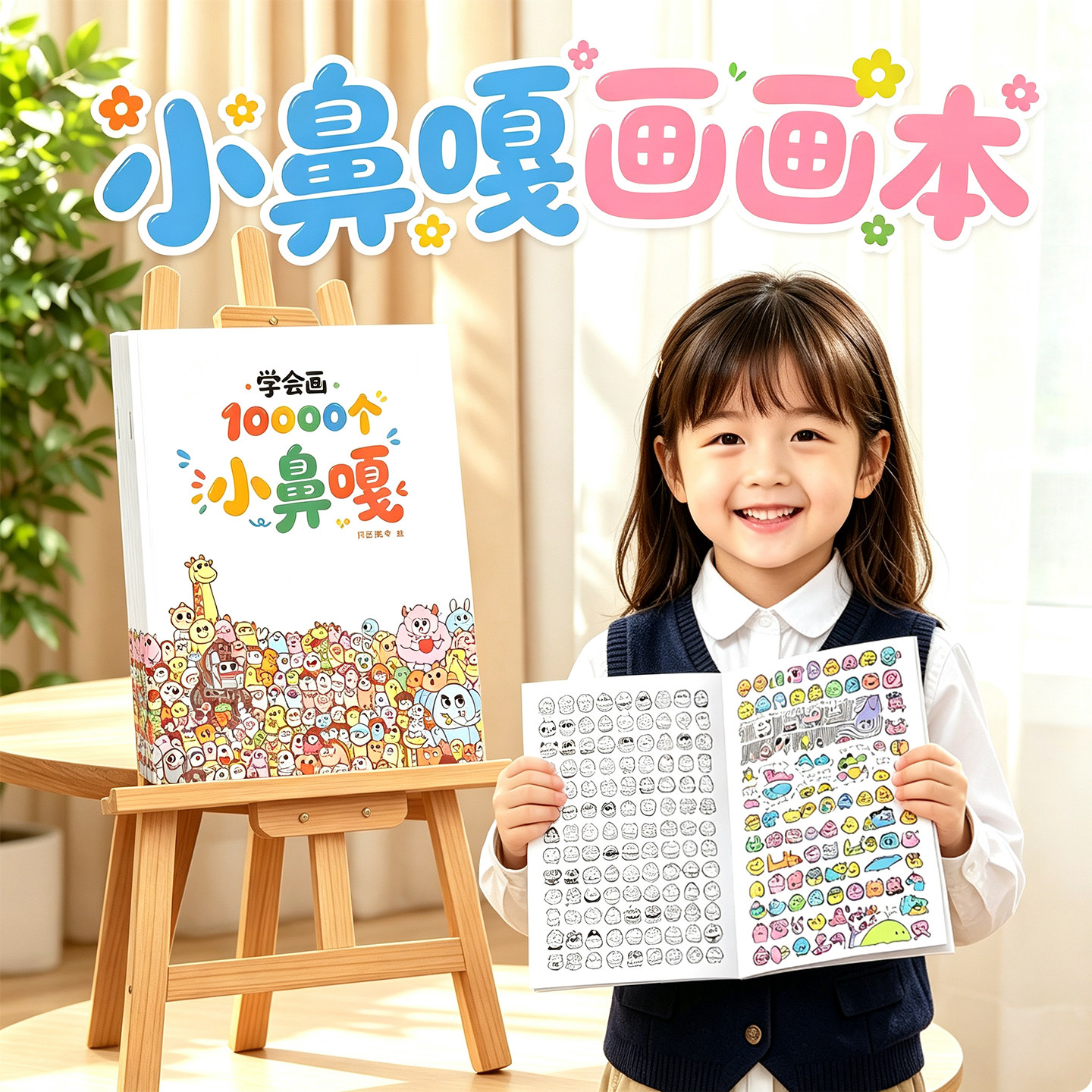 小鼻嘎画画本!儿童专用描摹本
