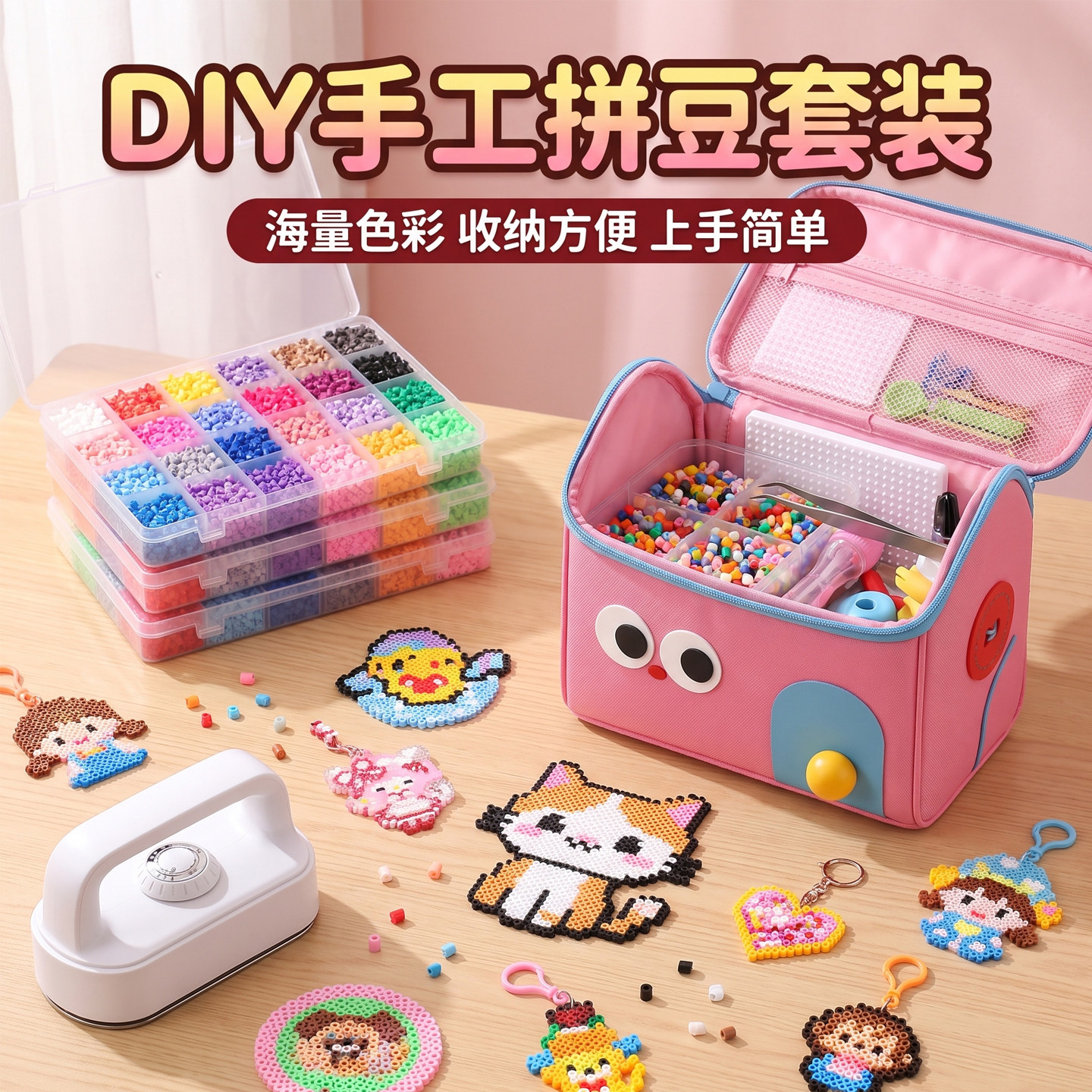 拼豆套装全套工具~正版玩具