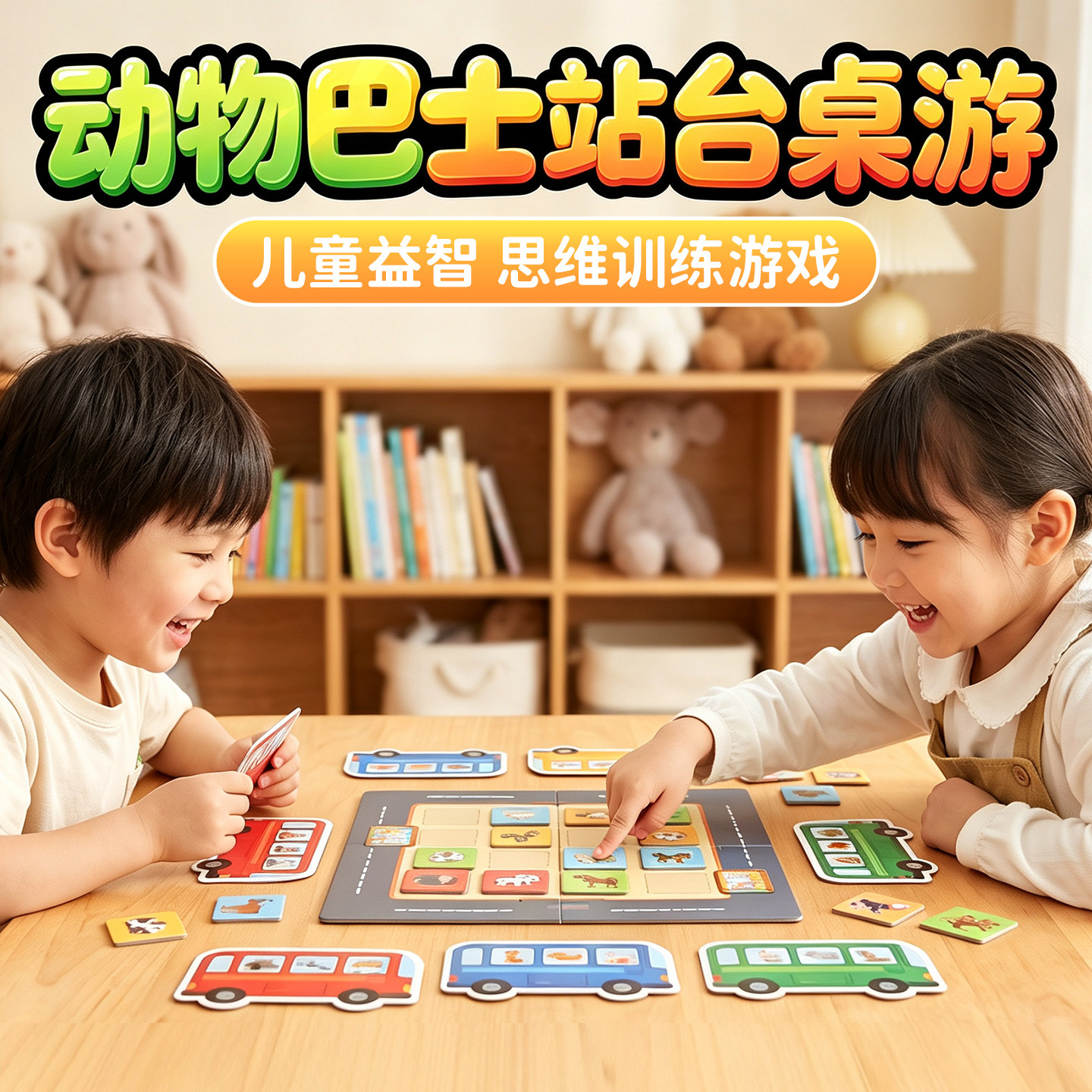 动物巴士站台桌游~6岁以上玩具图片