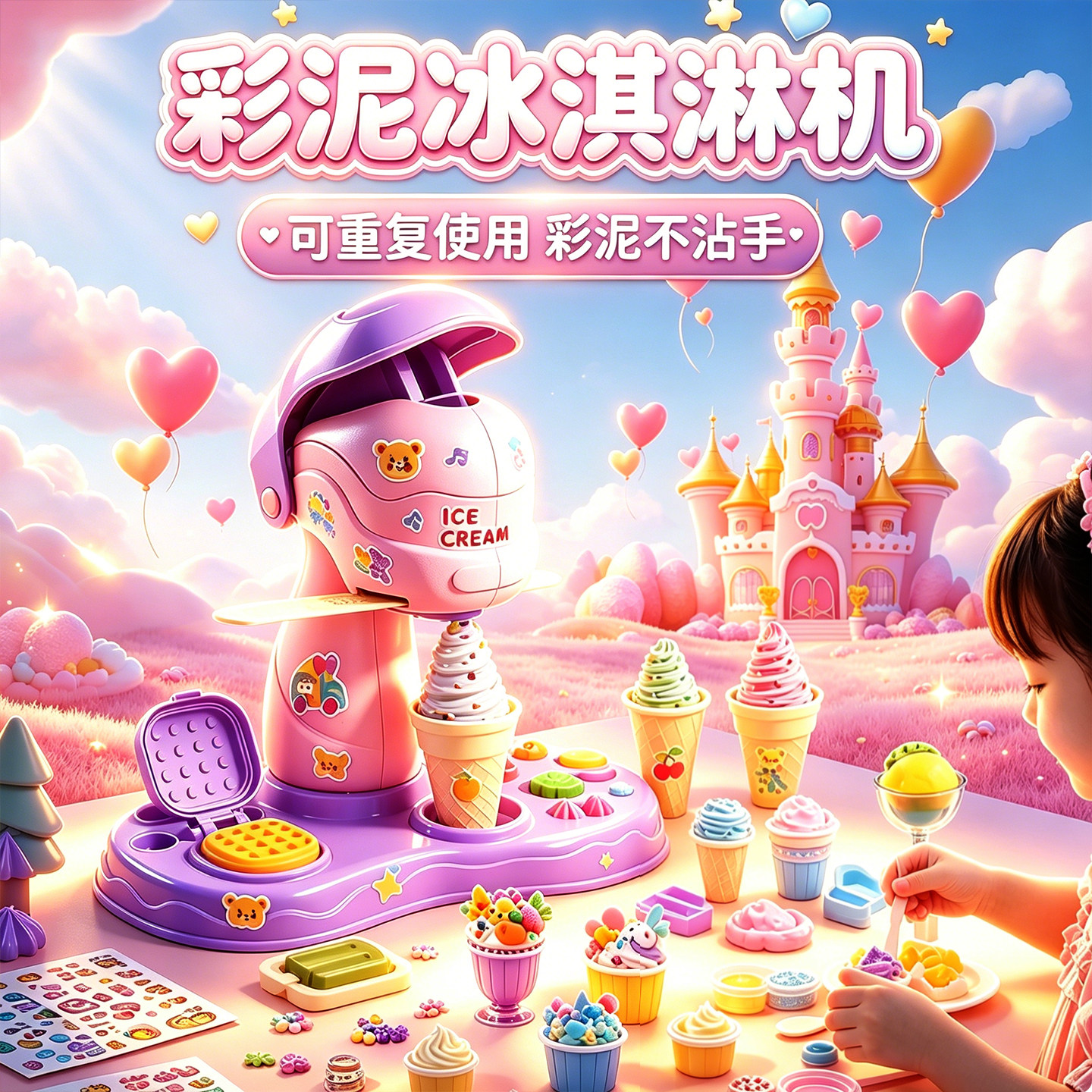 彩泥冰淇淋机【模具工具手工】