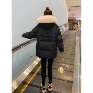 爆款 洋氣外套 大毛領小個子寬松保暖冬季 PRATOLA黑色羽絨服女短款