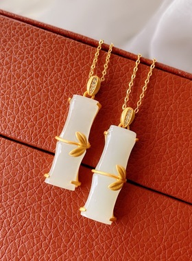 送母亲节礼物和田玉竹节纯银