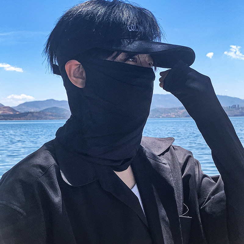冰丝防晒面罩男全脸抗UV护颈骑行脖套夏季户外遮阳口罩遮脖子