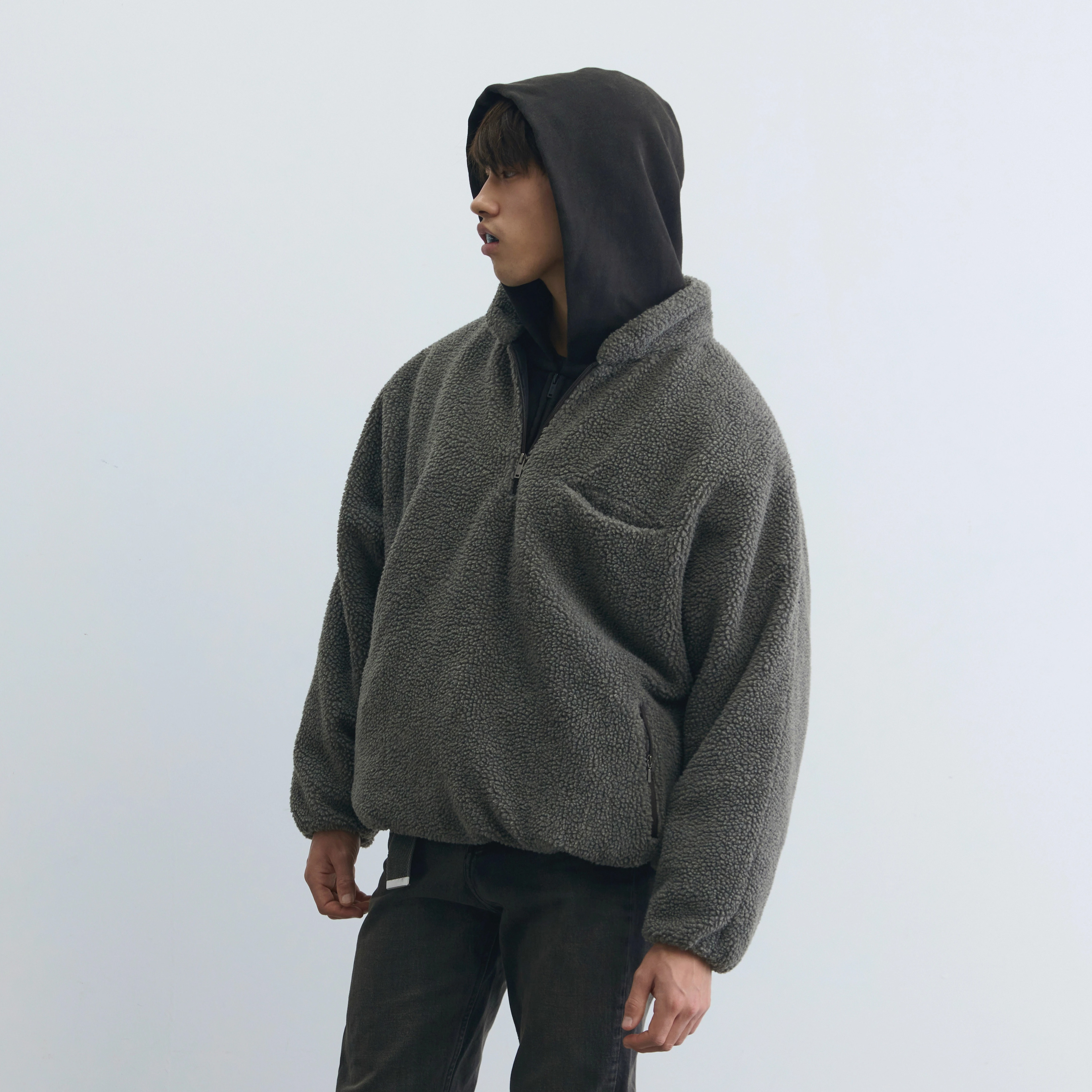 秋冬仿羊羔绒摇粒绒水洗夹克棉衣