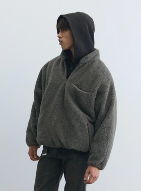 Terrawear仿羊羔绒水洗做旧中性摇粒绒夹克外套棉衣 秋冬的棉衣