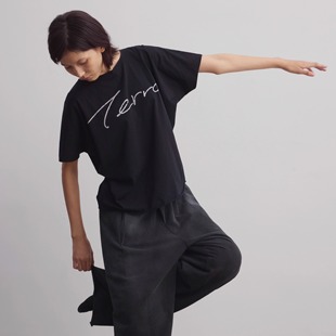 25SS不分前后穿宽松版 白男女同款 型水洗短袖 黑 T恤 Terrawear