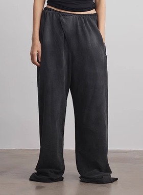 Terrawear春秋宽松直筒石磨水洗喷色纯棉长卫裤休闲裤 男女同款