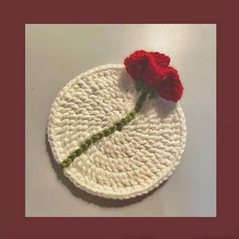 手工钩织玫瑰杯垫毛线编织diy材料包送闺蜜礼物复古郁金香解闷,服饰配件/皮带/帽子/围巾,DIY编织材料包,淘宝优惠券,粉丝福利购,淘宝优惠卷