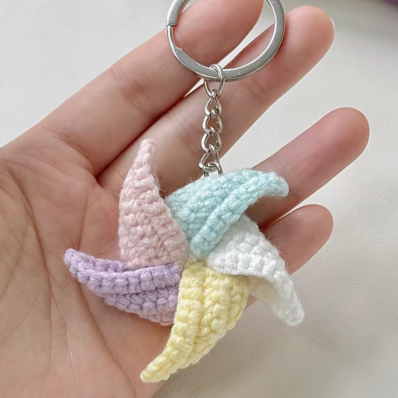 新手初学迷你小风车挂件钥匙扣手工编织毛线钩针自制diy材料包,服饰配件/皮带/帽子/围巾,DIY编织材料包,淘宝优惠券,粉丝福利购,淘宝优惠卷