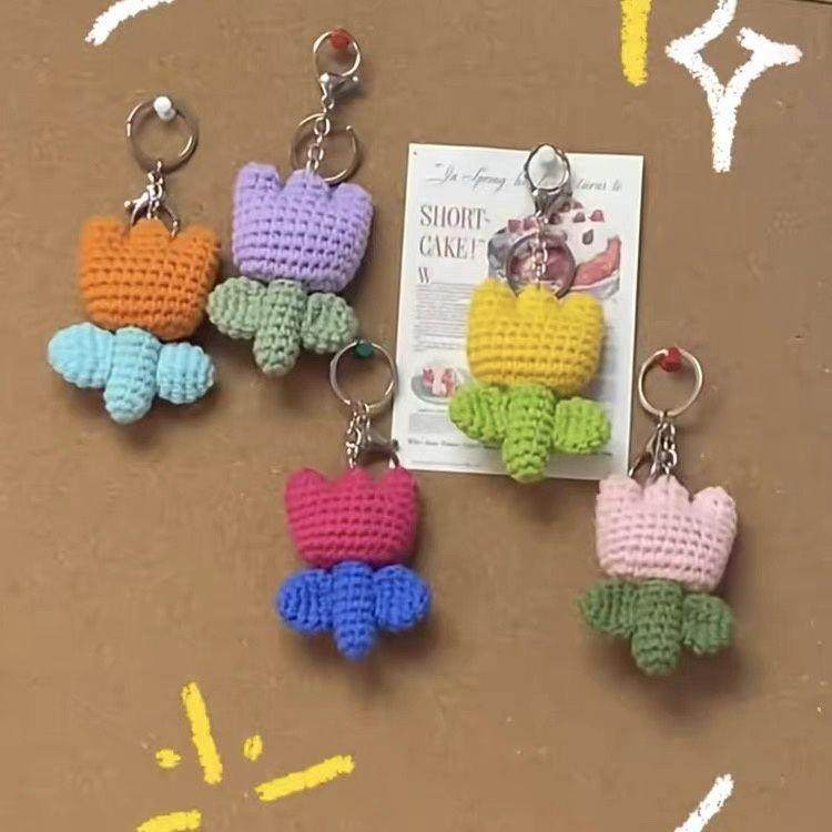 DIY郁金香挂件毛线编织材料包自制礼物送朋友可爱手工钩针彩色,服饰配件/皮带/帽子/围巾,DIY编织材料包,淘宝优惠券,粉丝福利购,淘宝优惠卷