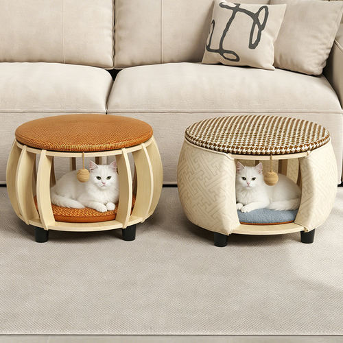 实木四季通用猫窝凳可坐