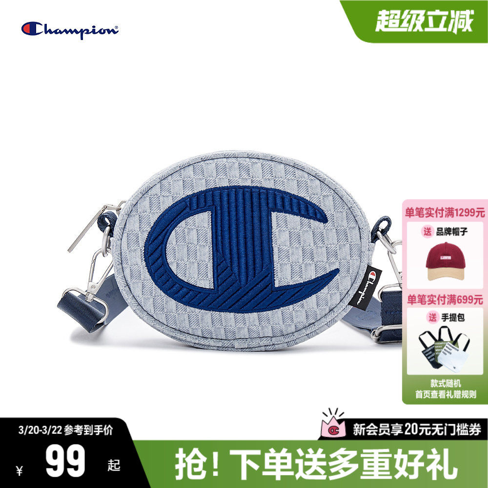 Champion冠军圆饼包2026春季新款休闲包包女帆布包单肩包情侣男