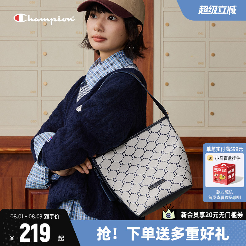 Champion冠军水桶包包单肩手提包2026春夏新款女通勤钻C发财桶
