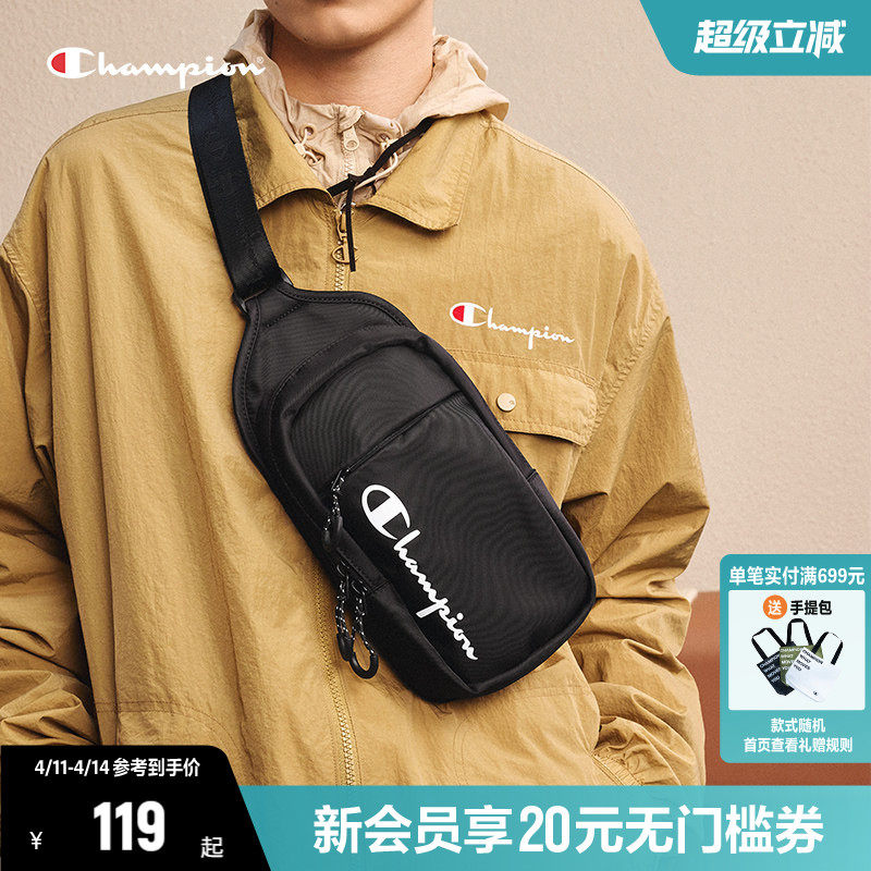 Champion冠军胸包斜挎包女秋新款运动胸包腰包帆布包单肩包男士包