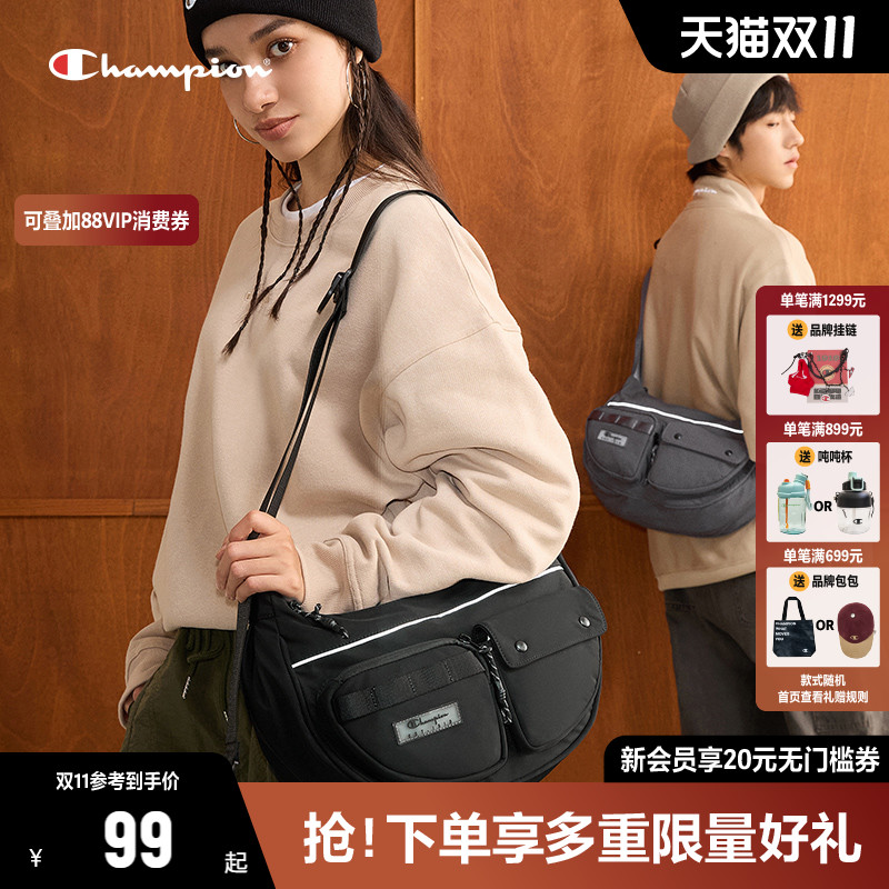 Champion冠军斜挎包2025秋季新款口袋月亮包单肩包斜挎包大容量