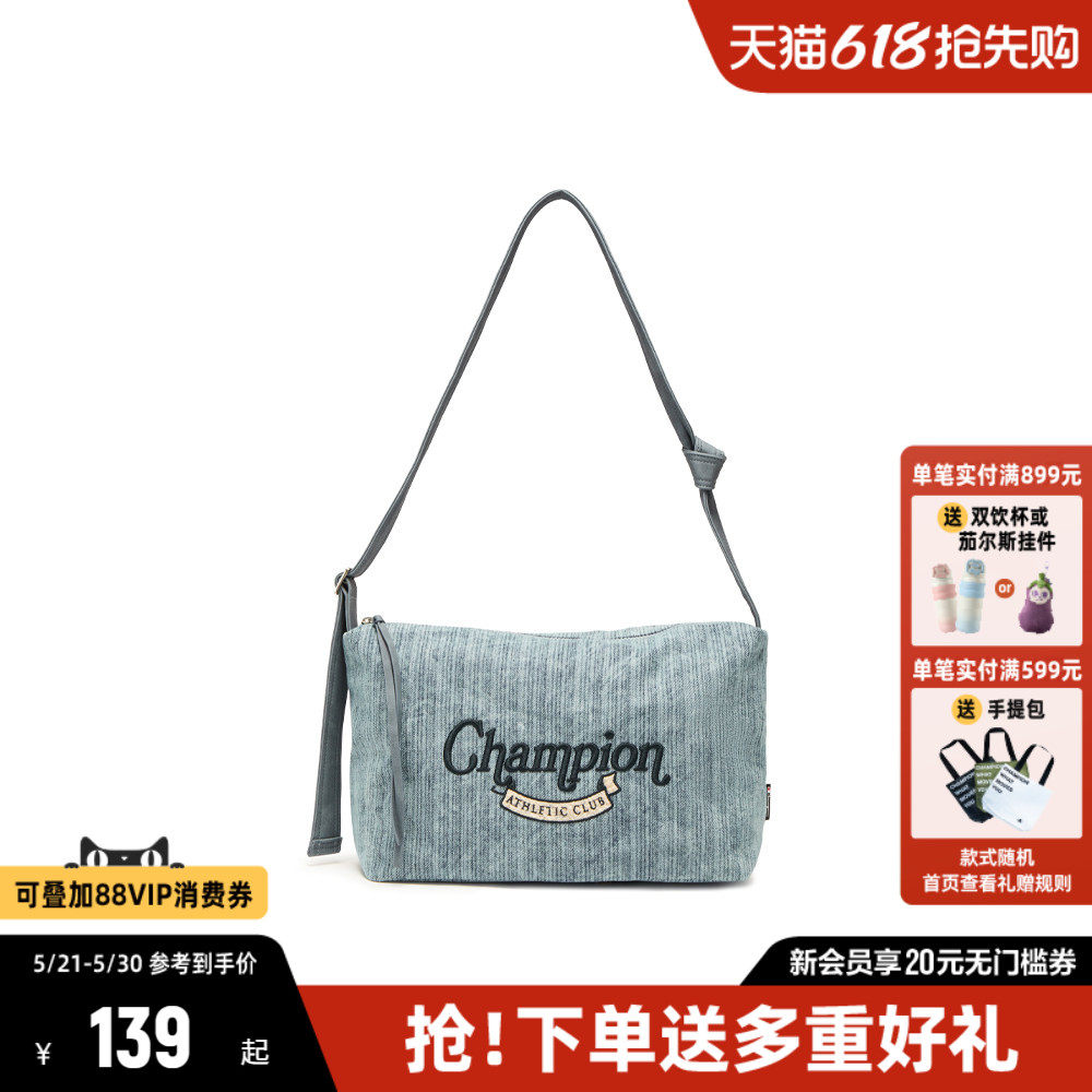 Champion冠军大容量斜挎包夏季新款女包单肩包帆布包休闲通勤包