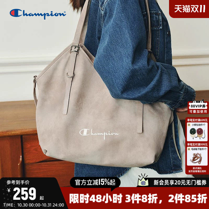Champion冠军托特包单肩包女2026年秋冬新款复古通勤休闲包