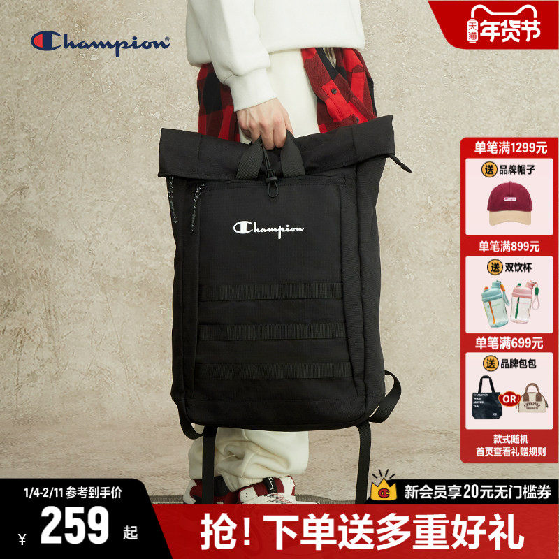 Champion冠军双肩包2025秋冬新款帆布包书包旅游休闲运动背包女