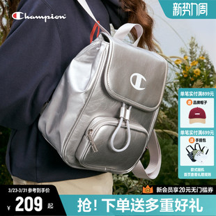 Champion冠军银色双肩包女2026春季 女生老钱包包背包容量书包 新款