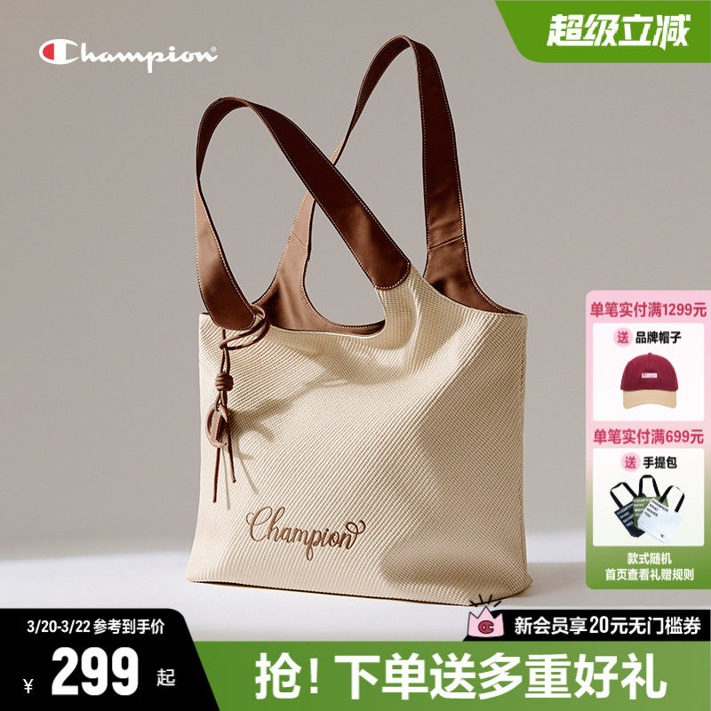 Champion冠军单肩包2026春季新款女牛仔包通勤容量斜挎包