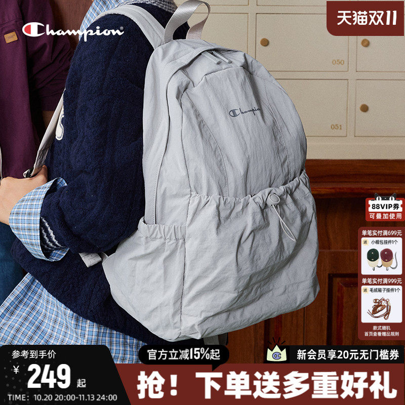 Champion冠军双肩包女秋季新款书包男休闲户外旅行背包通勤包轻便