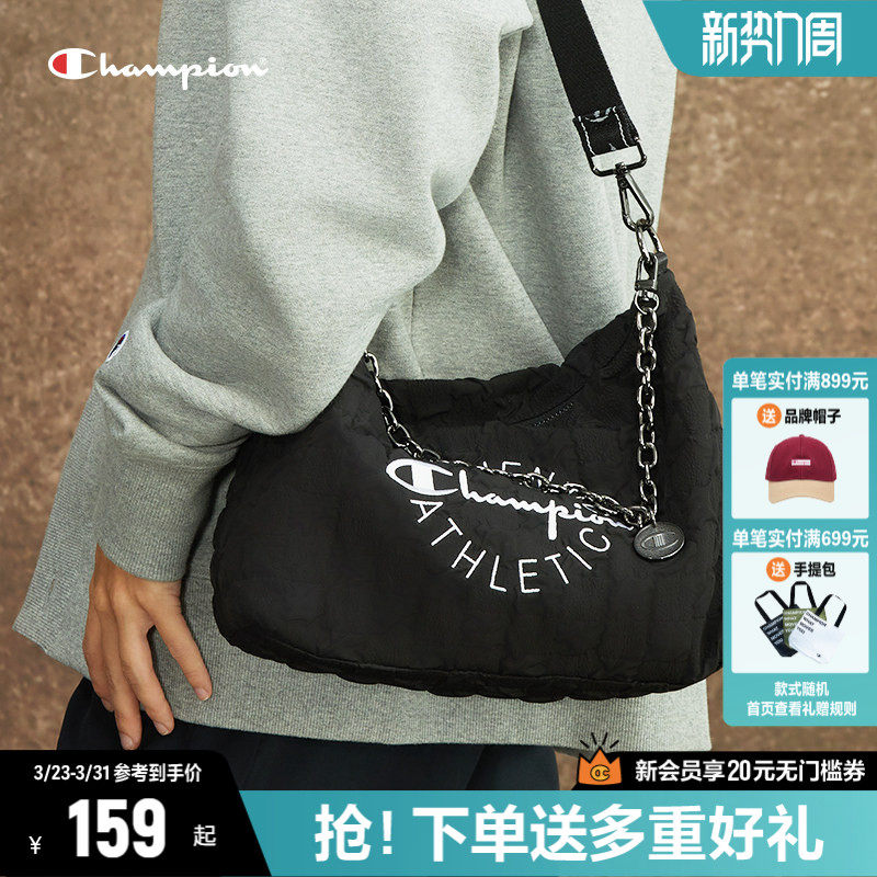 Champion冠军单肩包女2026春季新款休闲时尚复古帆布包单肩包包