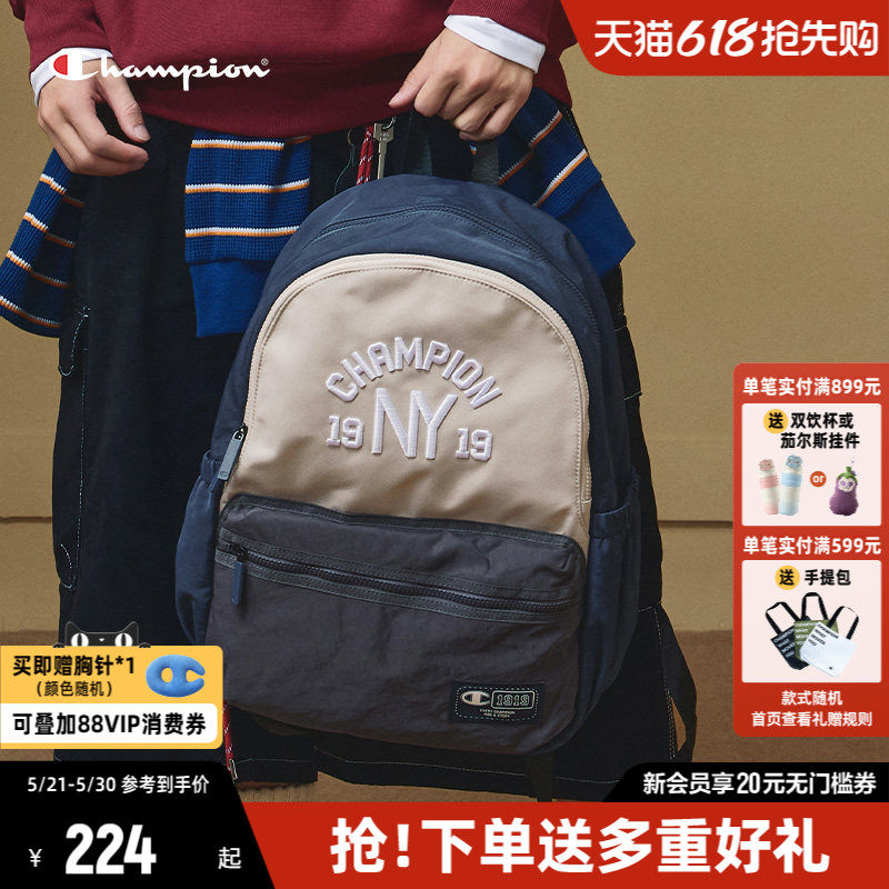 Champion冠军双肩包女2026年新款帆布包情侣背包时尚书包