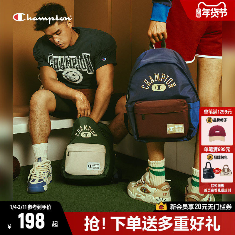 Champion冠军双肩包帆布包冬季年新款情侣学生背包男女同款