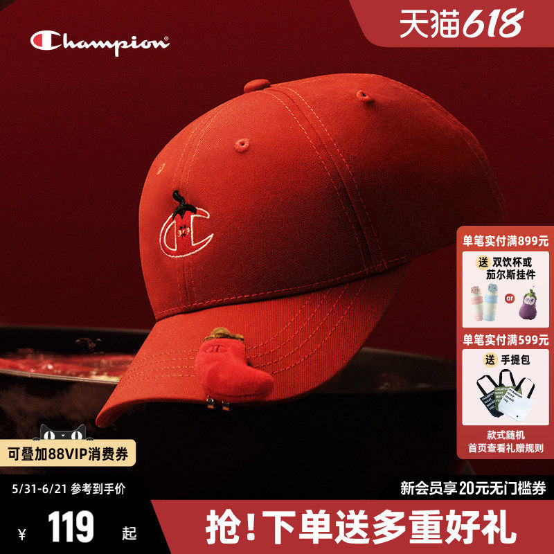 Champion冠军鸭舌帽火锅小脸女帽夏季新款大Clogo卡通可爱帽子男