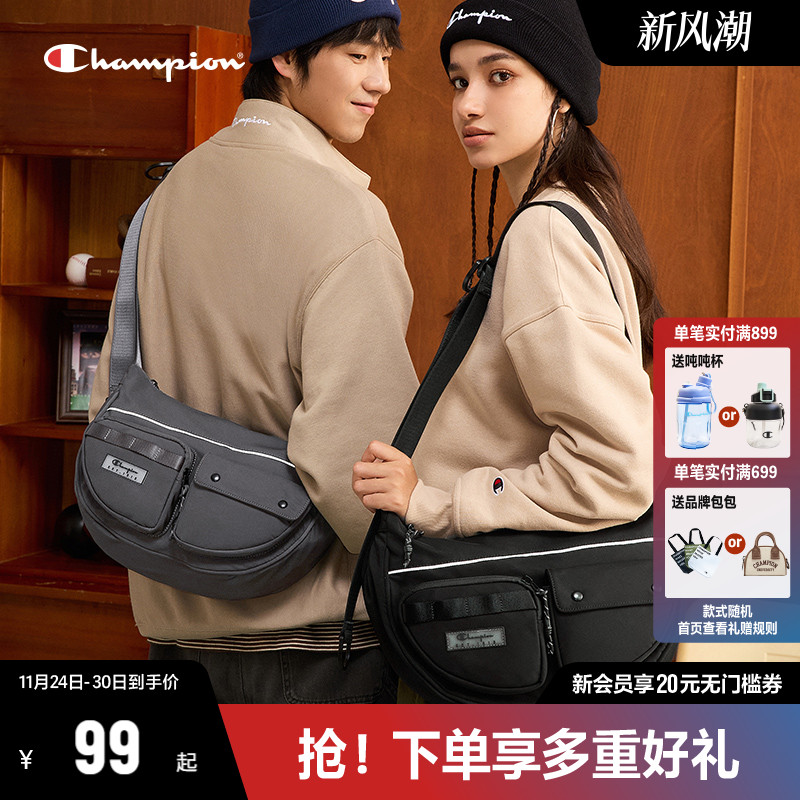 Champion冠军斜挎包2025秋季新款口袋月亮包单肩包斜挎包大容量