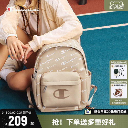 Champion冠军双肩包满印老花背包