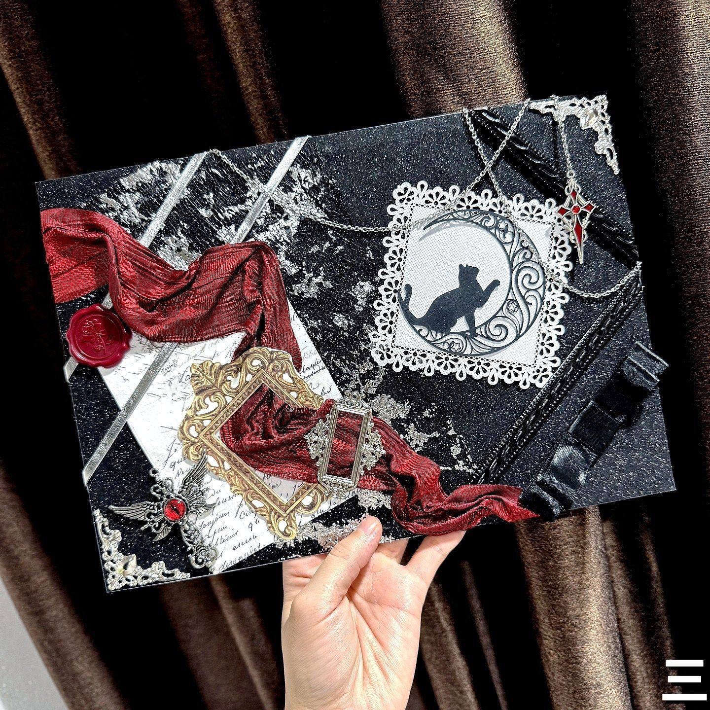 红黑色系背景银色打底素材扎痛包