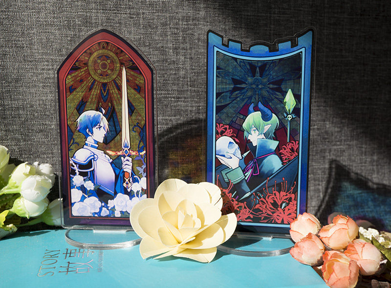 小绿和小蓝周边  魔王绿勇者蓝彩窗立牌 附镭射 同人作者寄卖/4c