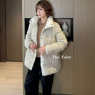 米杏色羽绒服外套女2025年冬季新款短上衣名媛小香风时尚显瘦热销