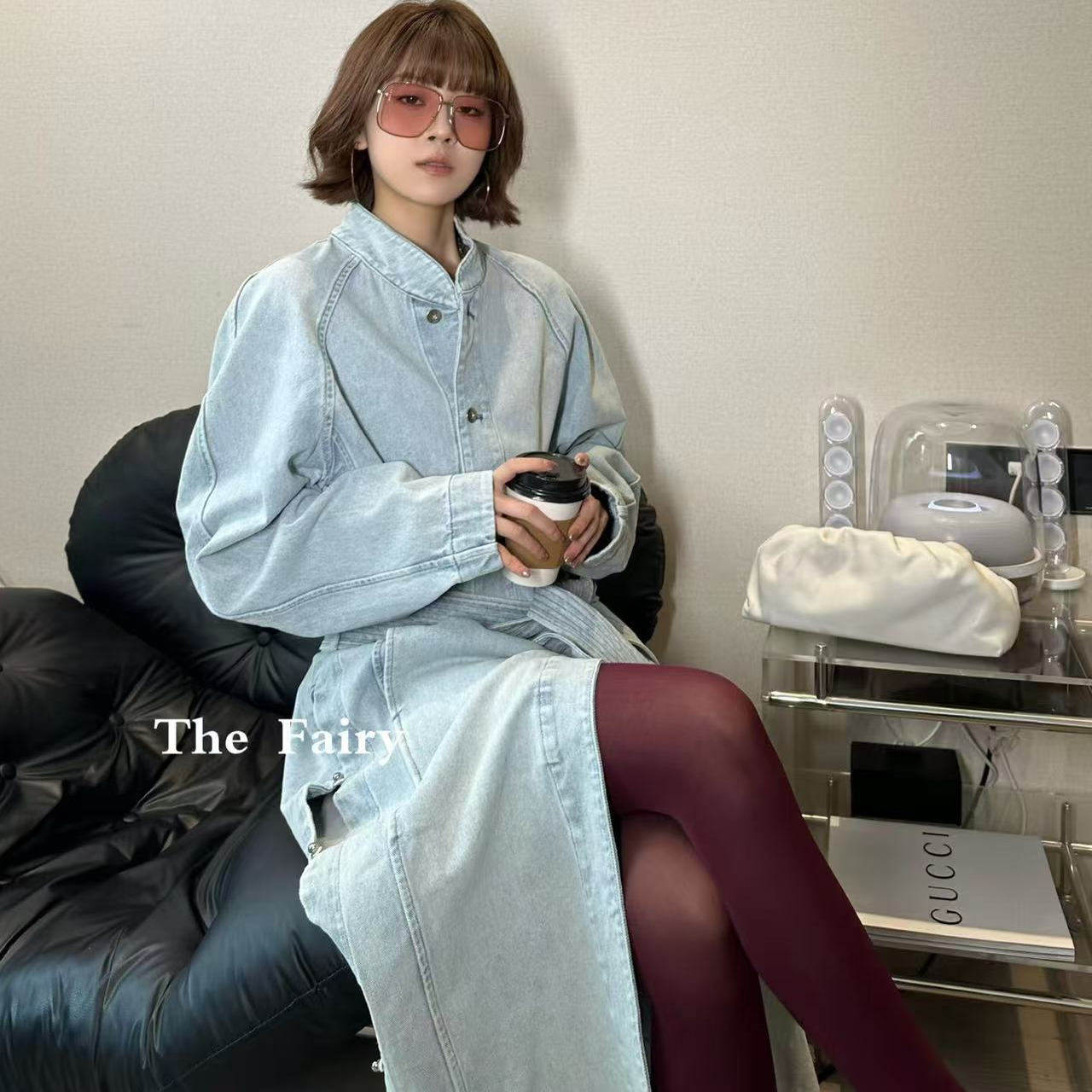 浅蓝色牛仔长款连衣裙外套女2025年早秋新品风衣宽松休闲热销