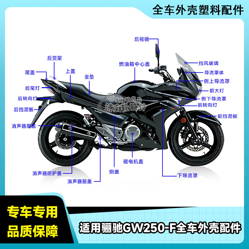 适用骊驰GW250-F全车配件 转向大灯手柄刹车片轮毂方向柱空滤机滤