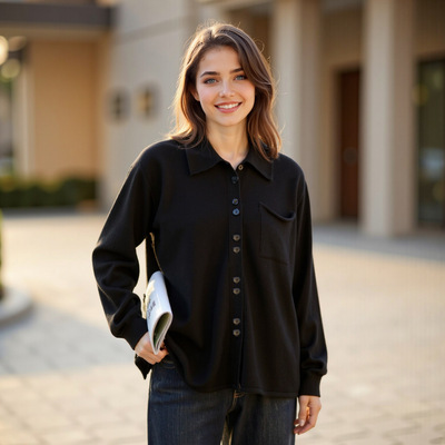 羊毛开衫新款【衡嘉H毛针织衫