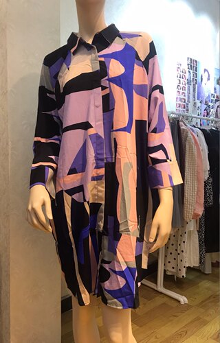 monki撤柜品牌个性印花衬衫连衣裙商场撤柜品牌