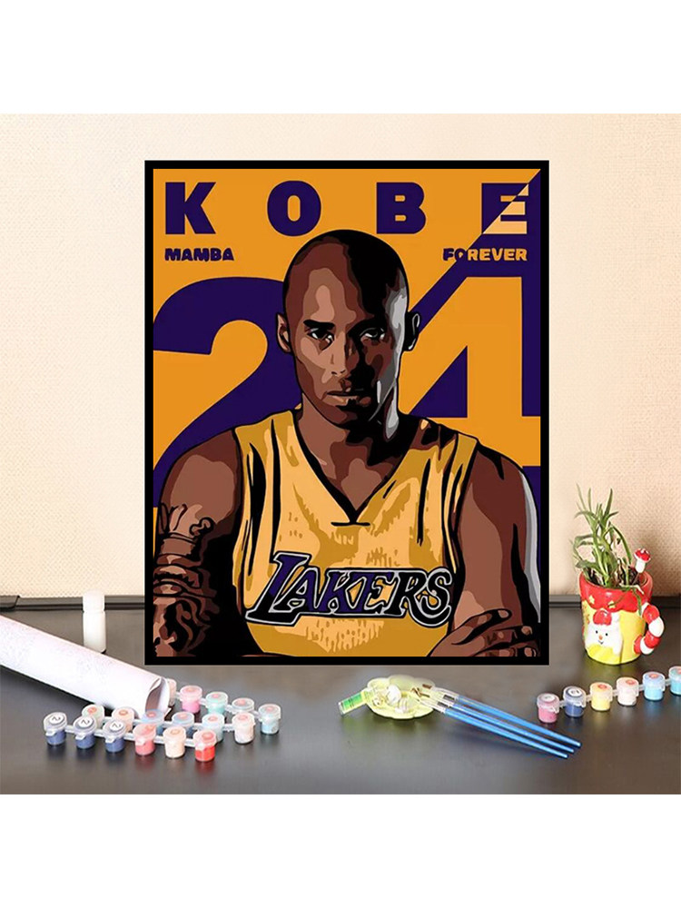 数字油彩画diy油画人物NBA球星科比填充画手工数码填色手绘装饰画