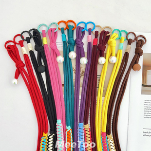 新款撞色编织手机挂绳结实耐用防丢手提手腕带可调节斜挎带挂绳